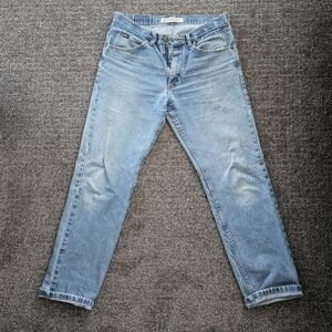 Lee | medium wash distressed work wear straight leg jeans | MENS 33